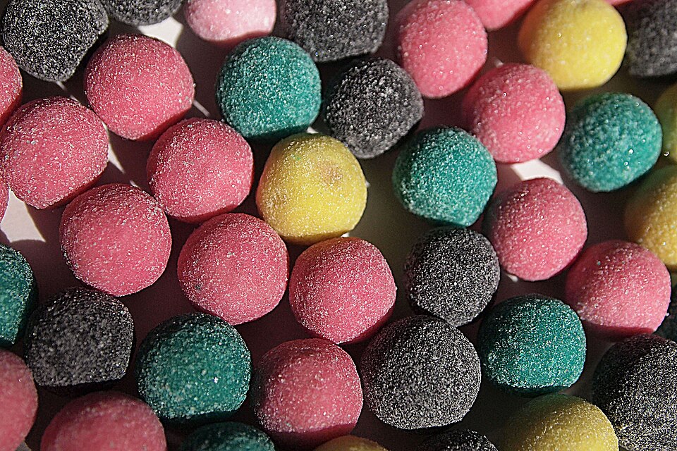 Colorful salmiakki salty liquorice candies
